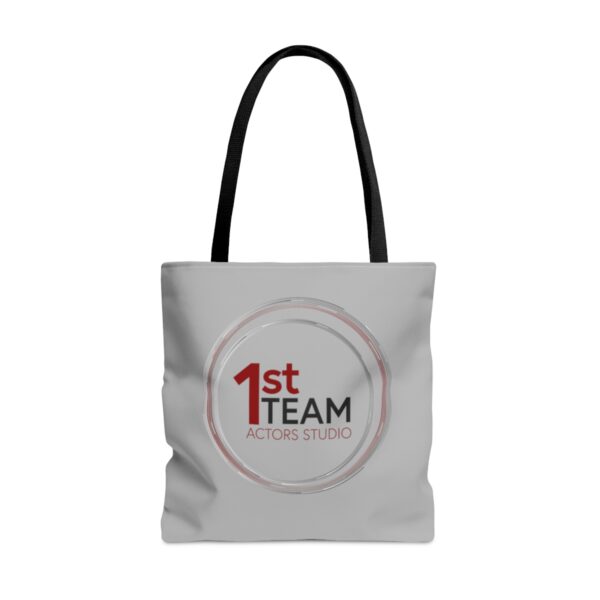Front of Gray 1st Team Actors Studio Tote Bag with Logo