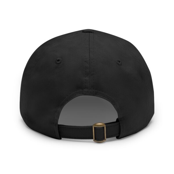 Back of 1st Team Actors Studio Dad Hat with Leather Patch in Black